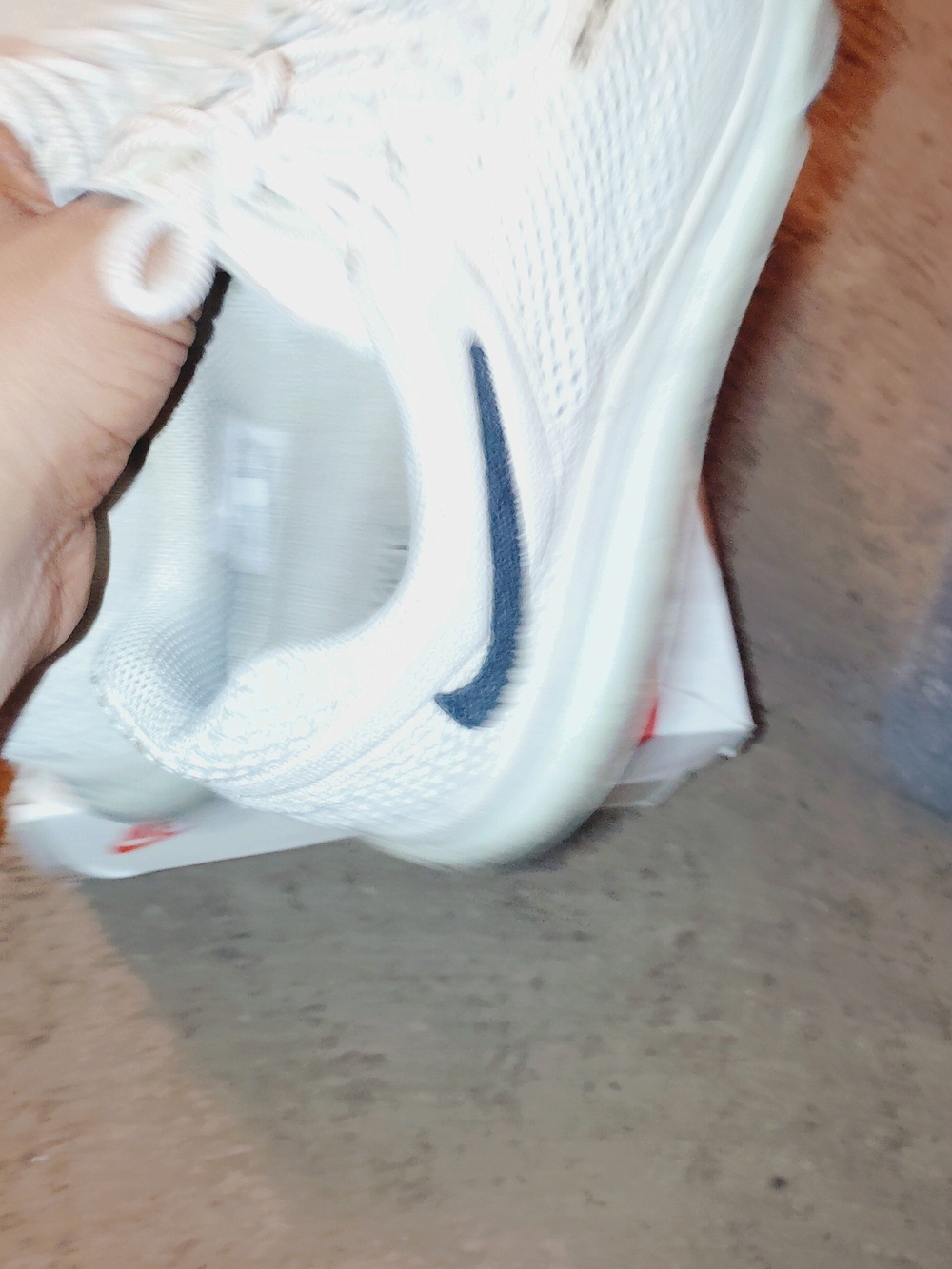 Nike Air Max 2013 Stussy White Mesh Running Sneakers With Navy Swoosh View 5